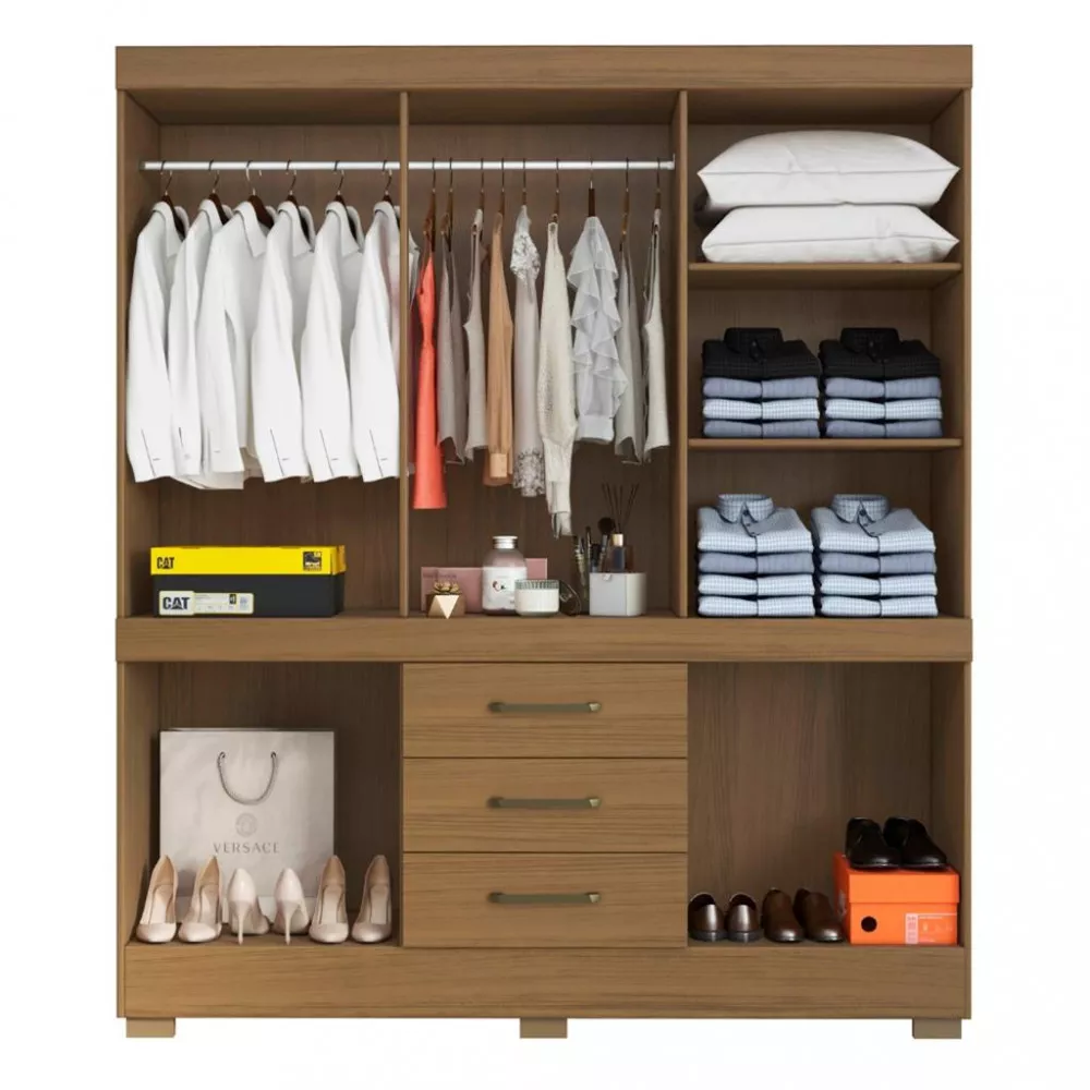 Guarda Roupa Casal 10 Portas 3 Gavetas Mônaco Aramóveis