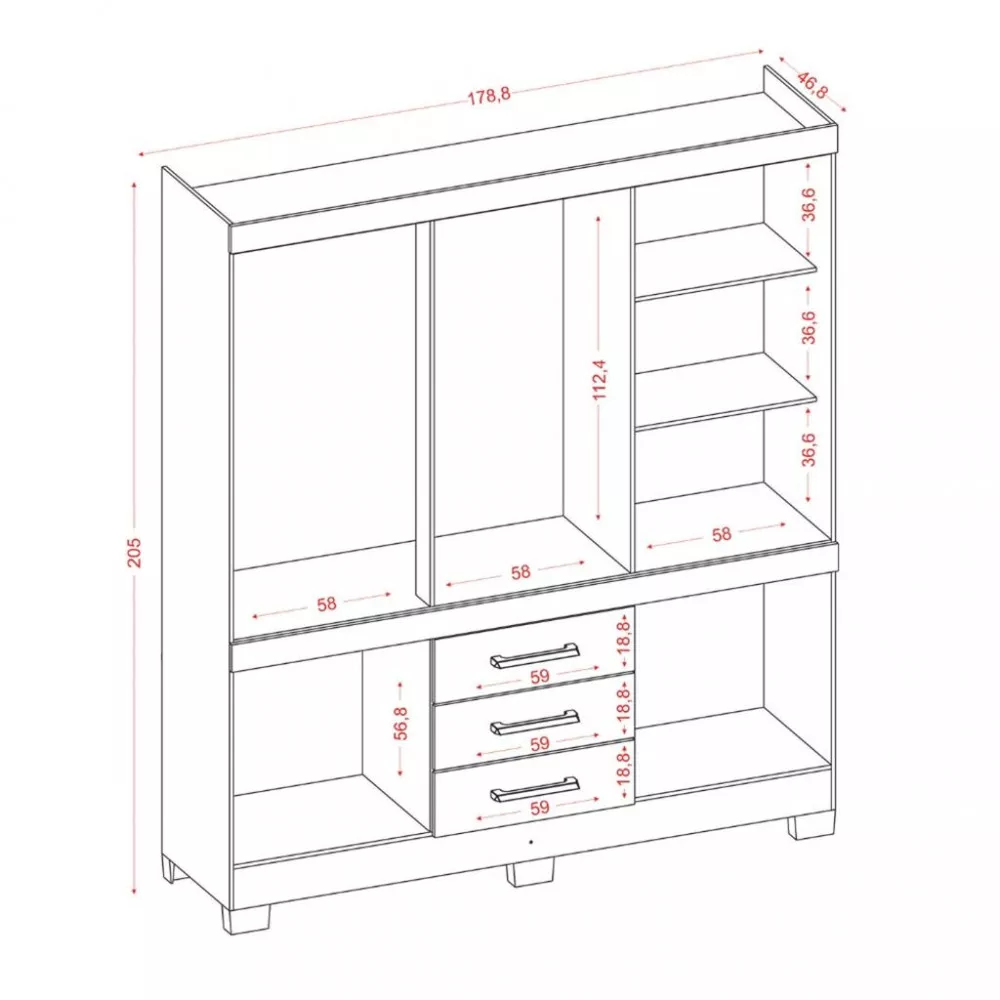 Guarda Roupa Casal 10 Portas 3 Gavetas Mônaco Aramóveis