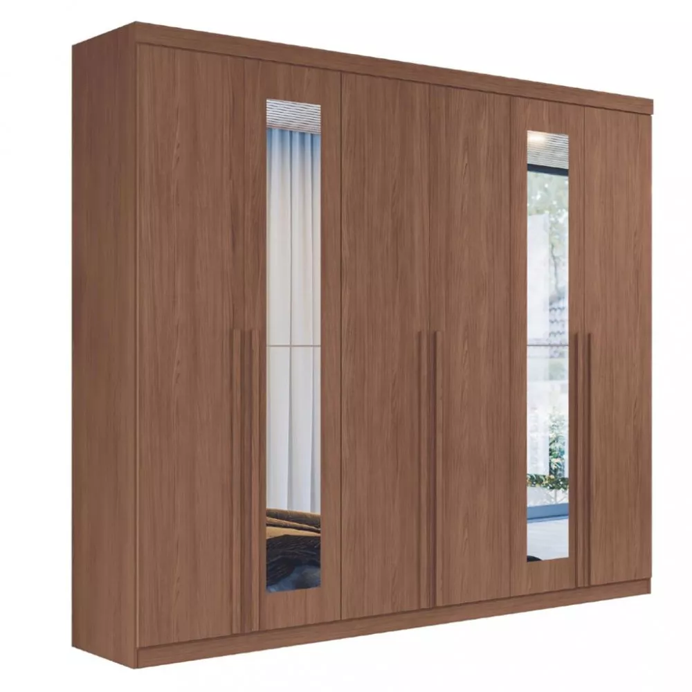 Guarda Roupa Casal Espelho 6 Portas 4 Gavetas Versalhes Santos Andira