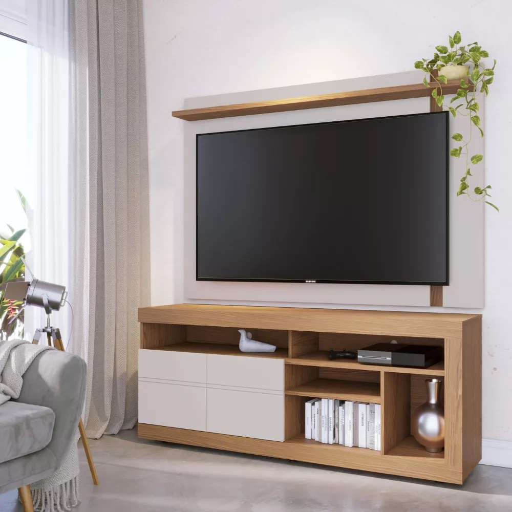 Rack com Painel para Tv até 60 Polegadas 2 Portas Inajá Leme Colibri