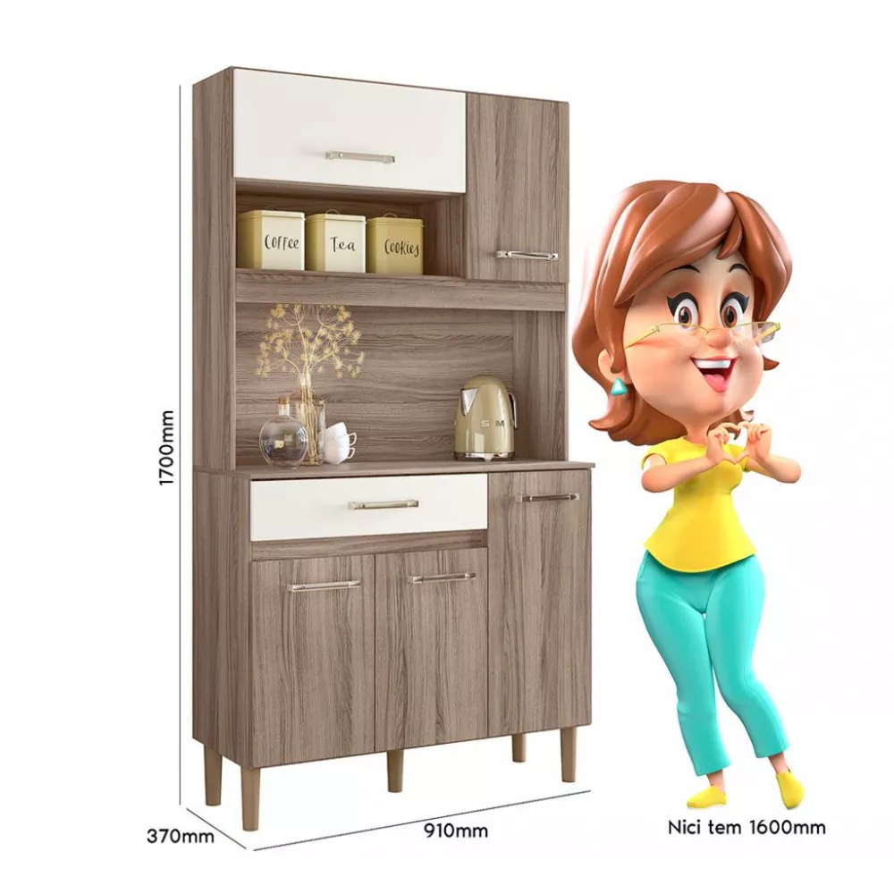 Cozinha Compacta 5 Portas 1 Gaveta Magazin Nicioli