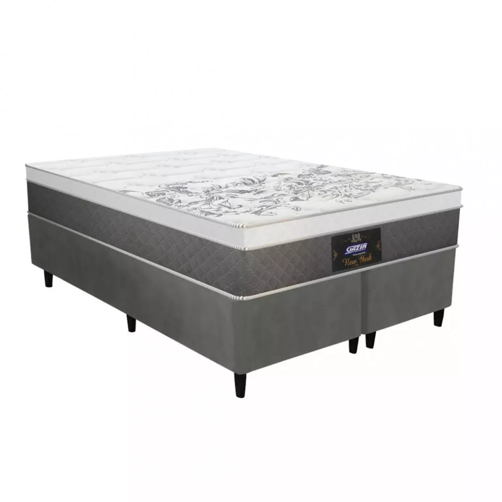 Cama Box King 193cm Molas Ensacadas New York HF V24 2CEN Gazin
