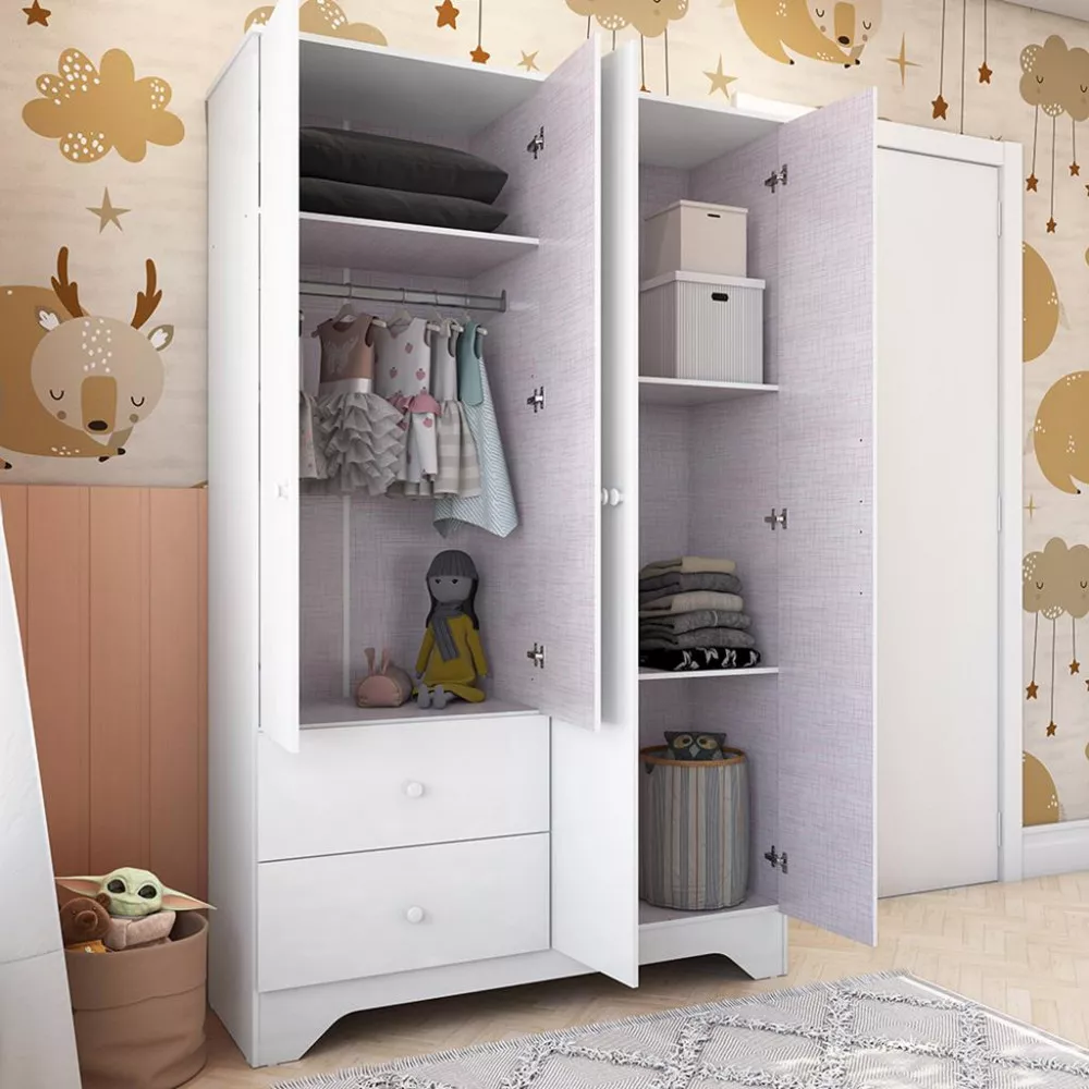 Image 2 of 5 of Guarda Roupa Infantil 4 Portas 2 Gavetas Ben Peroba MDF