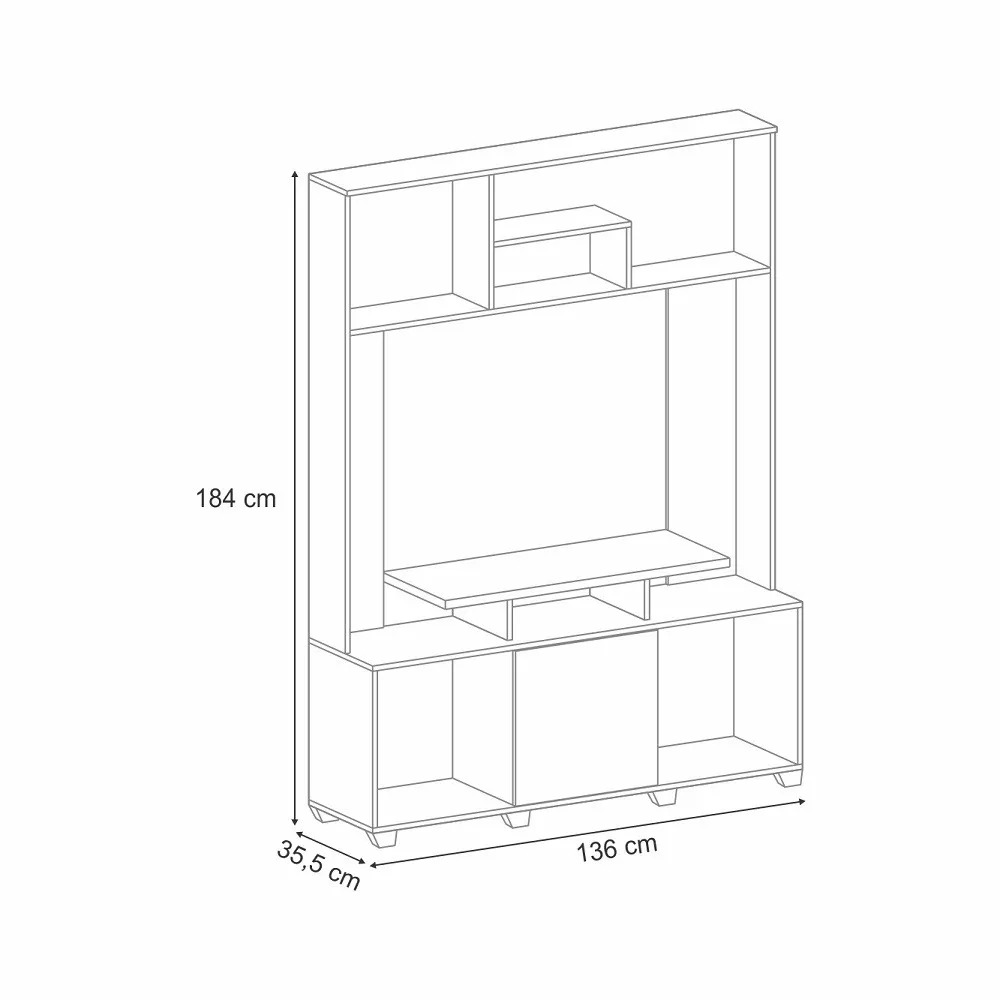 Estante Home para TV até 47 Polegadas 1 Porta Milla HB Móveis