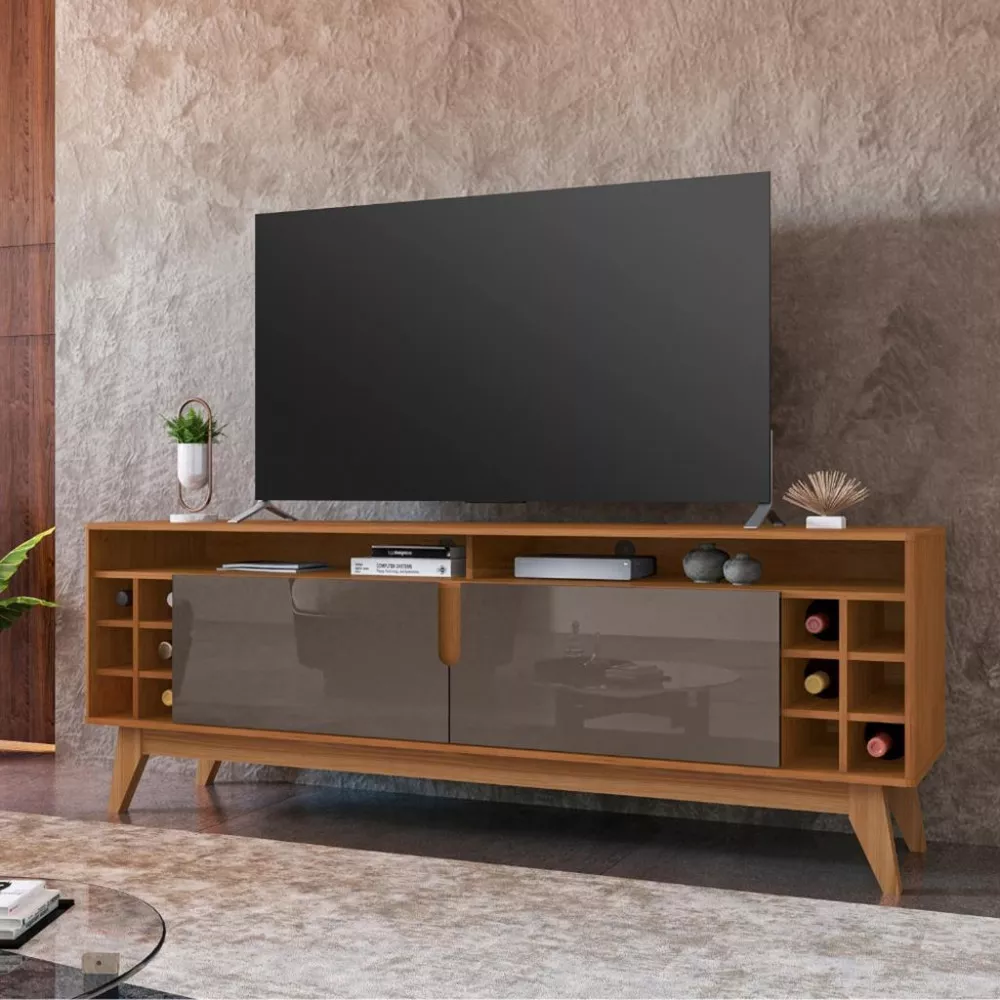Rack para TV Até 60 Polegadas 2 Portas 160cm Wine Casa D