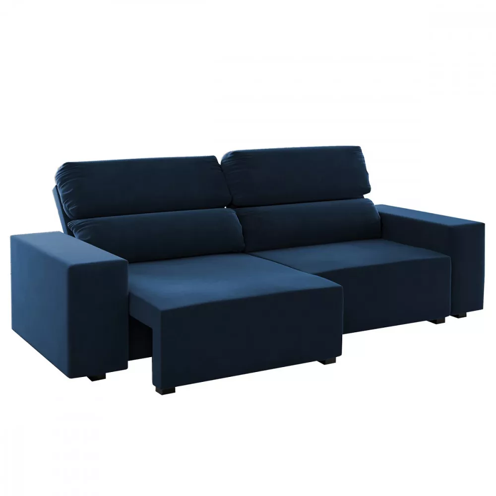 Sofá 3 Lugares Retratil e Reclinável 200cm Veludo Gold Viero Móveis