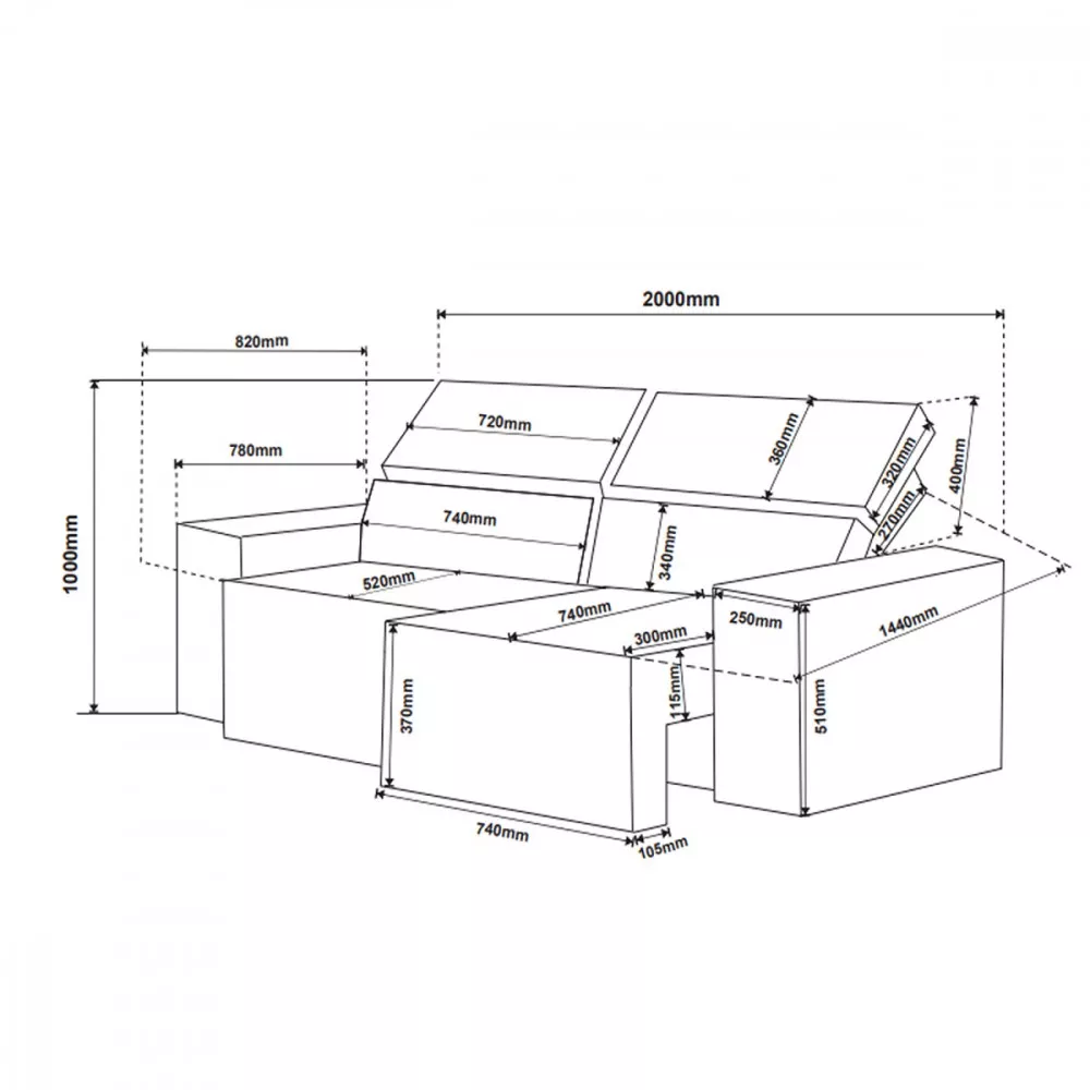 Sofá 3 Lugares Retratil e Reclinável 200cm Veludo Gold Viero Móveis