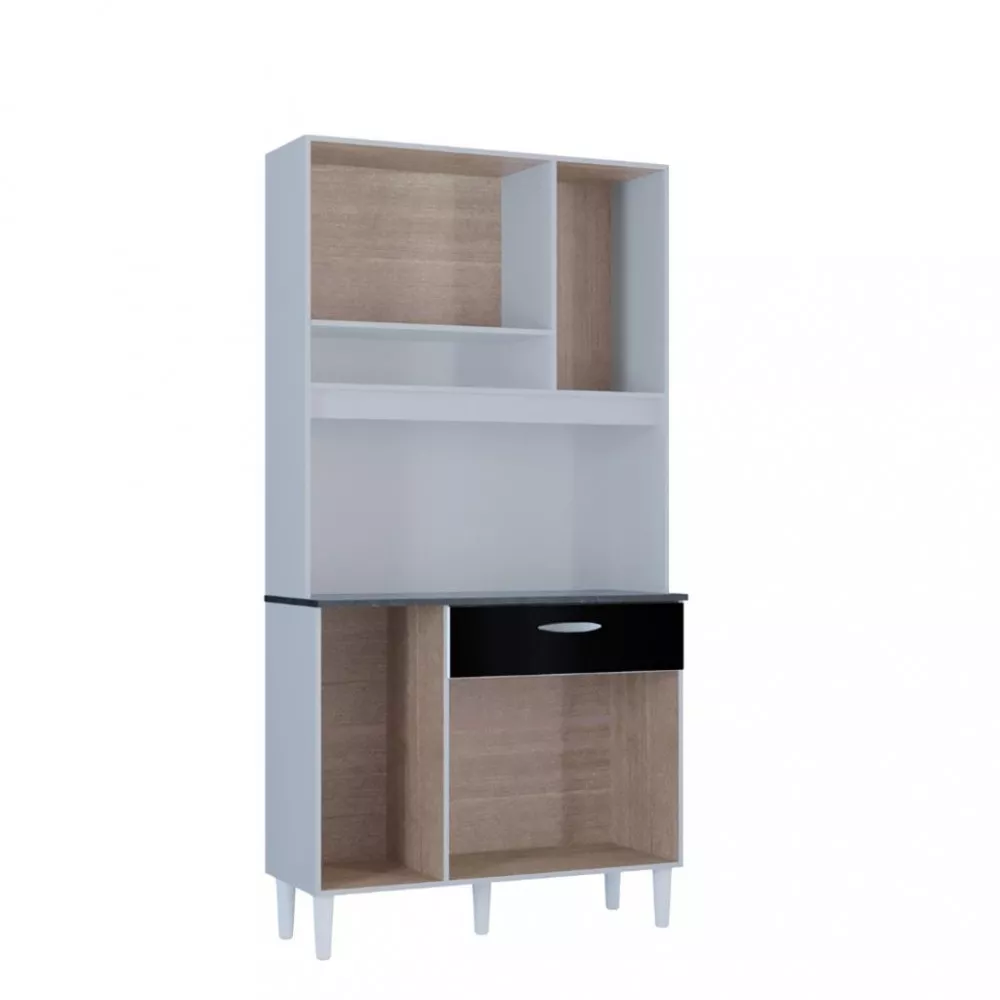 Cozinha Compacta 6 Portas 1 Gaveta Coral Poquema