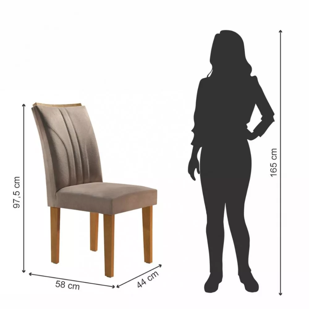 Conjunto Sala de Jantar Mesa 170cm 6 Cadeiras Laguna Cel Móveis