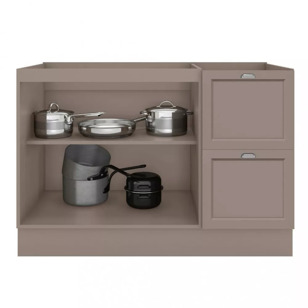 Balcão para Pia 2 Portas 2 Gavetas 120cm Unna Poliman