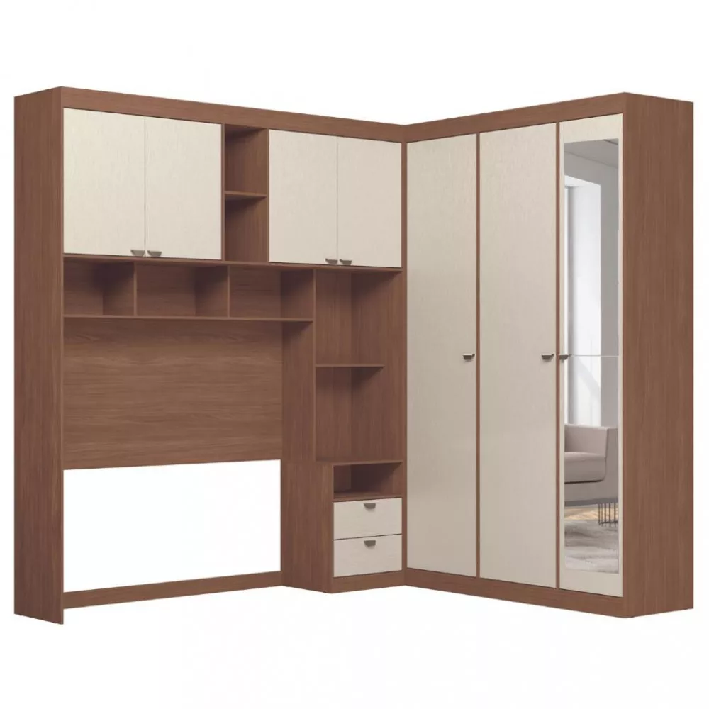 Quarto Casal 7 Portas 2 Gavetas Espelho Lugano Santos Andirá