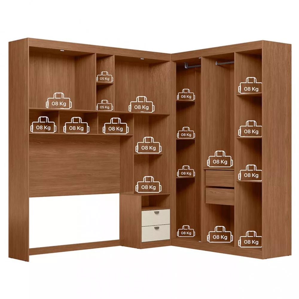 Imagem 8 de 9 de Quarto Casal 7 Portas 2 Gavetas Espelho Lugano Santos Andirá