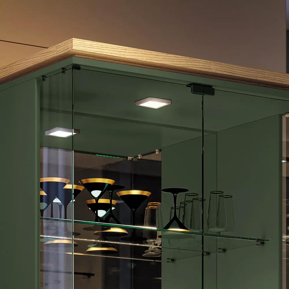 Cristaleira 2 Portas de Vidro 1 Gaveta Aura HB Móveis