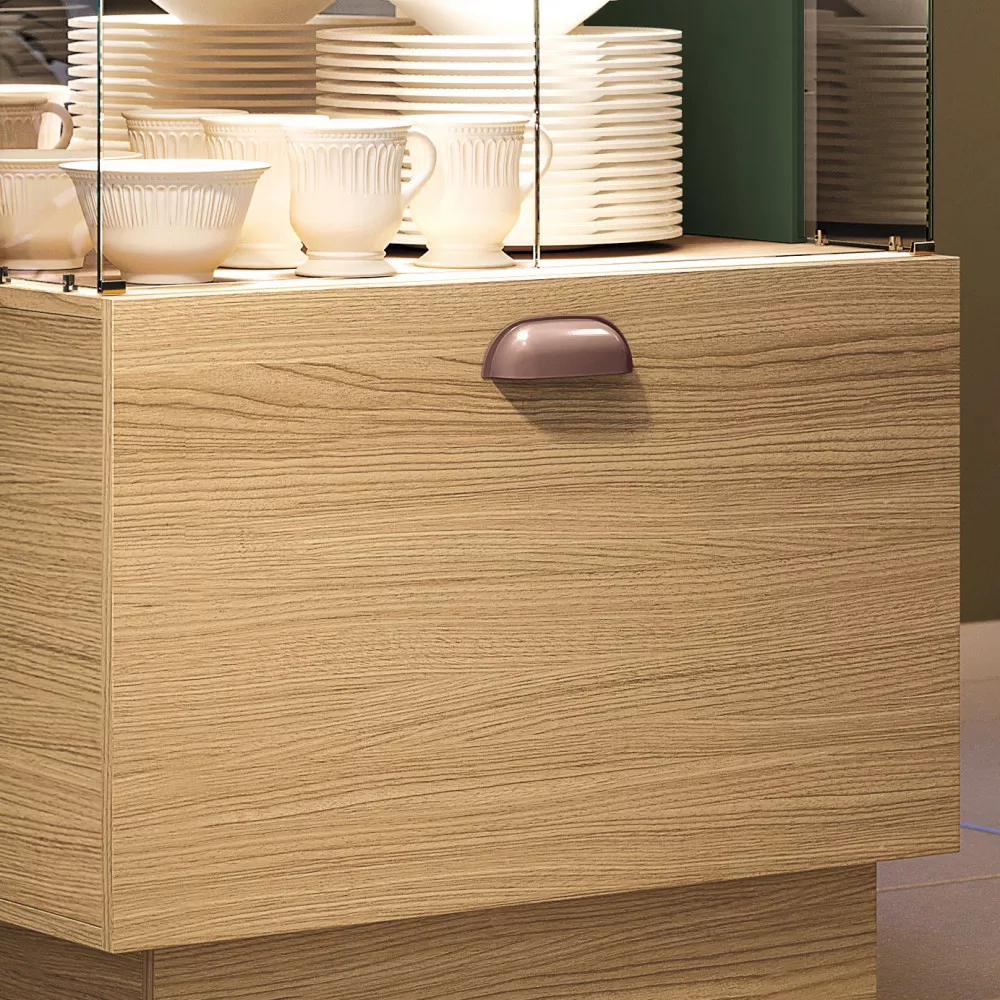 Cristaleira 2 Portas de Vidro 1 Gaveta Aura HB Móveis