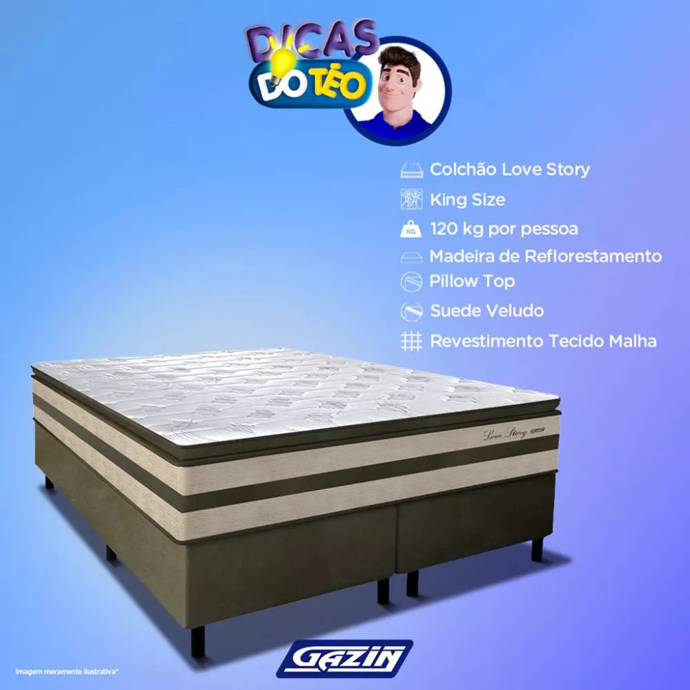Cama Box King 193cm Molas Ensacadas Love Story HF V24 2CEN Gazin