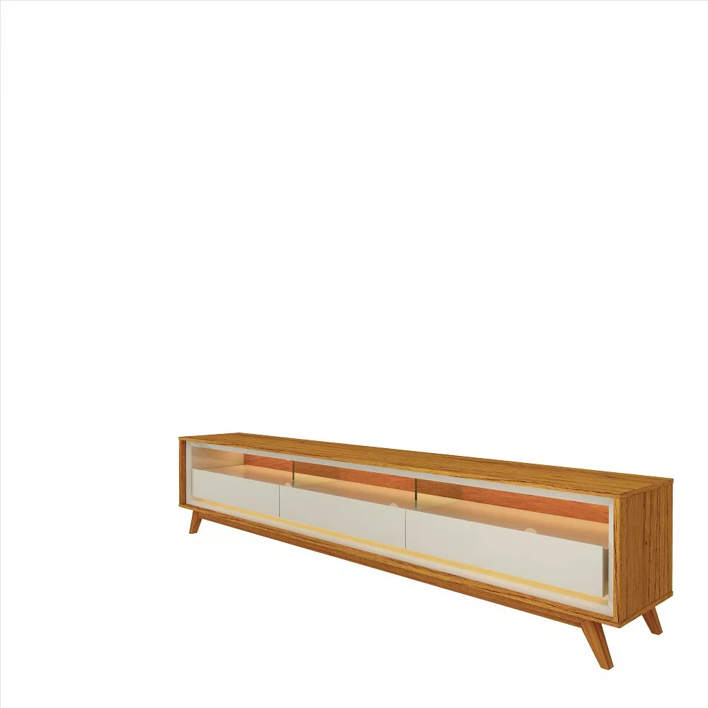 Image 1 of 4 of Rack para Tv até 75 Polegadas 3 Gavetas Led Rodizios Requinte Gelius