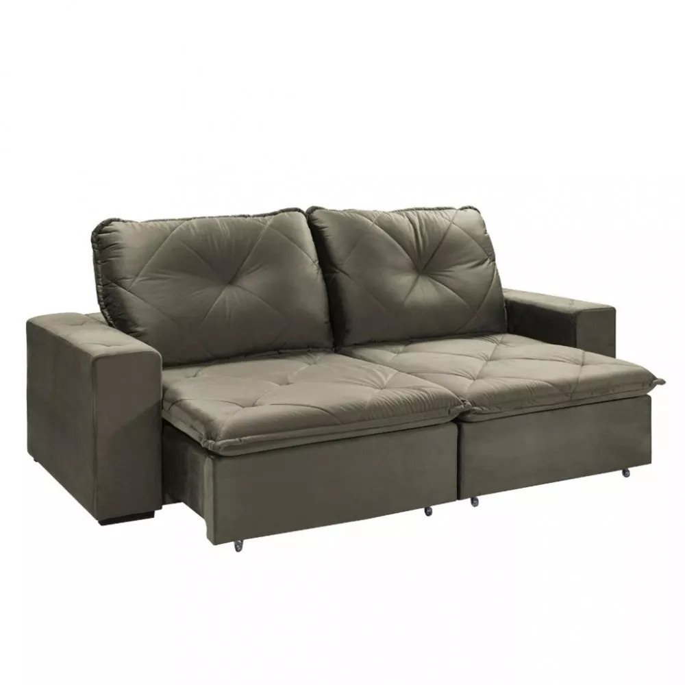Image 1 of 6 of Sofá 3 Lugares Retrátil Reclinável 230cm Veludo Catarina Takei