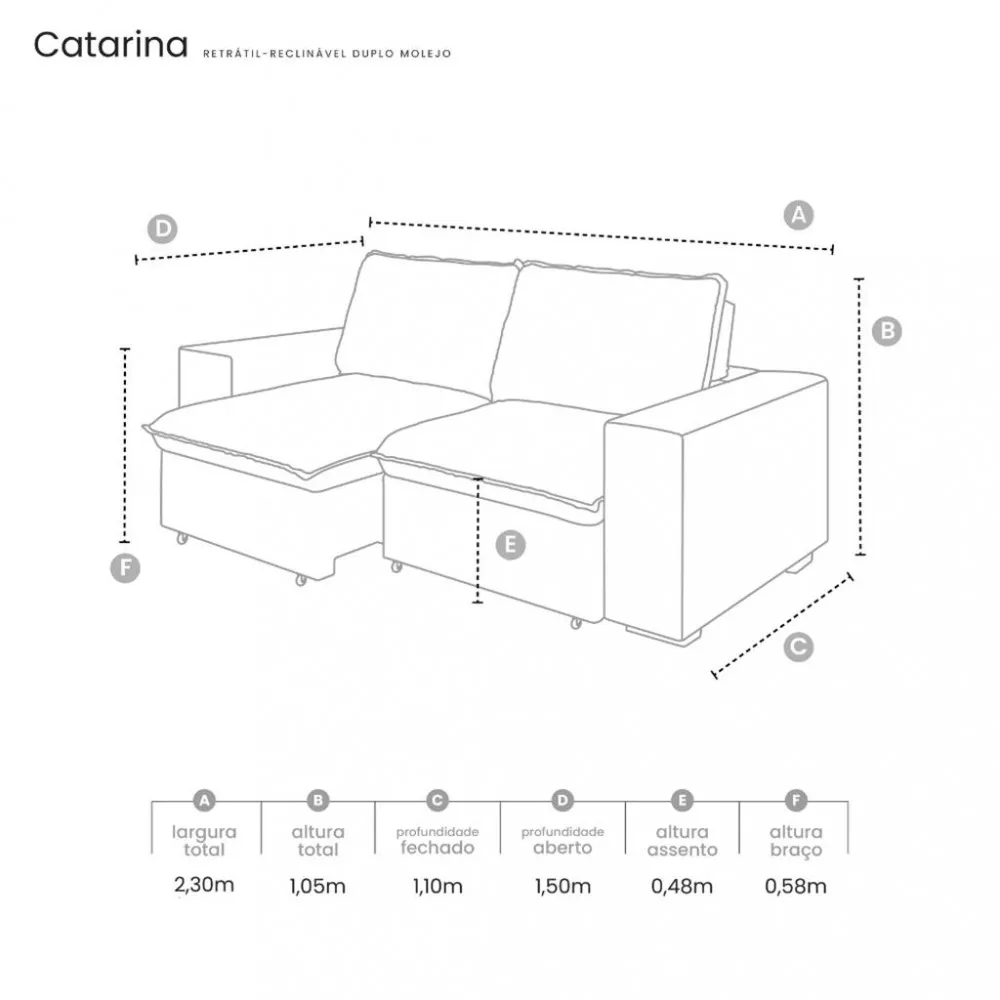 Image 3 of 6 of Sofá 3 Lugares Retrátil Reclinável 230cm Veludo Catarina Takei