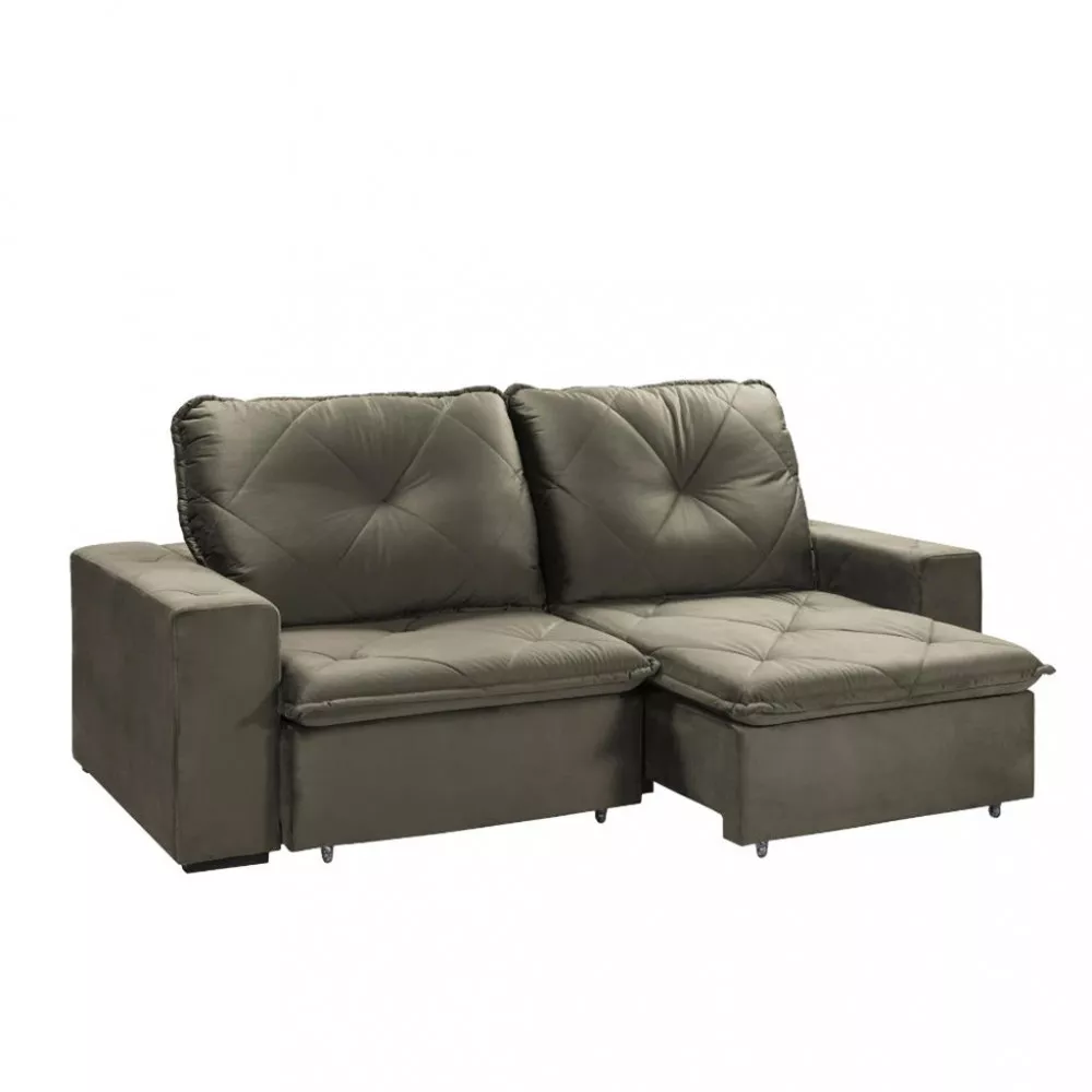 Image 4 of 6 of Sofá 3 Lugares Retrátil Reclinável 230cm Veludo Catarina Takei