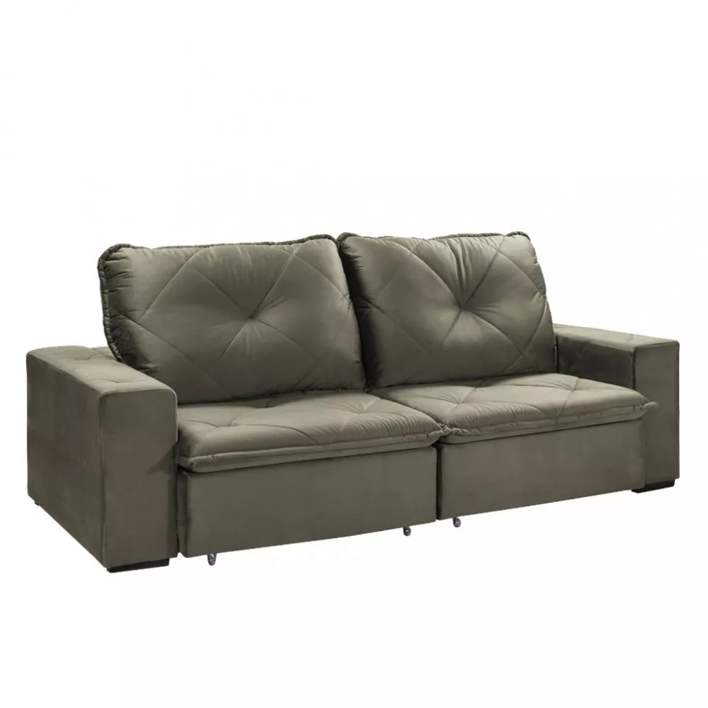 Image 5 of 6 of Sofá 3 Lugares Retrátil Reclinável 230cm Veludo Catarina Takei