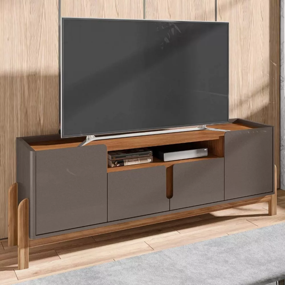 Rack para TV até 60 Polegadas 4 Portas com Pés em Maderia Lizz Casa D