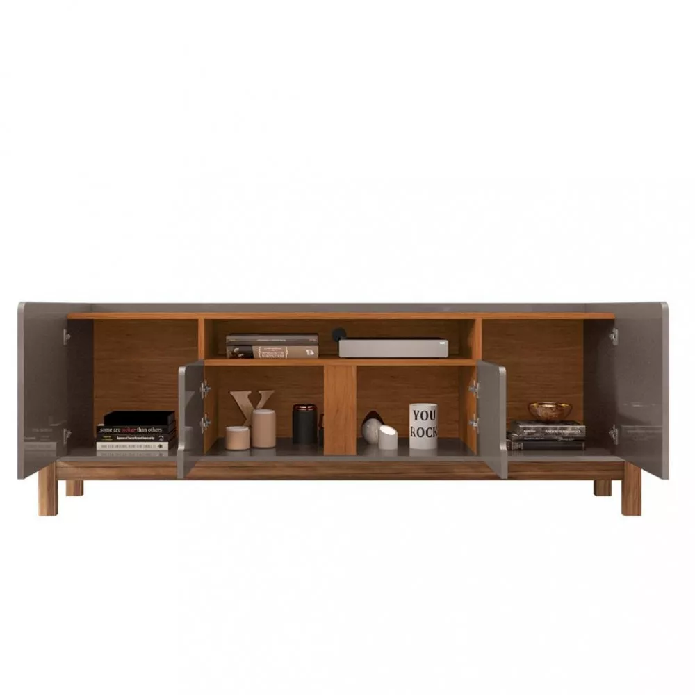 Rack para TV até 60 Polegadas 4 Portas com Pés em Maderia Lizz Casa D