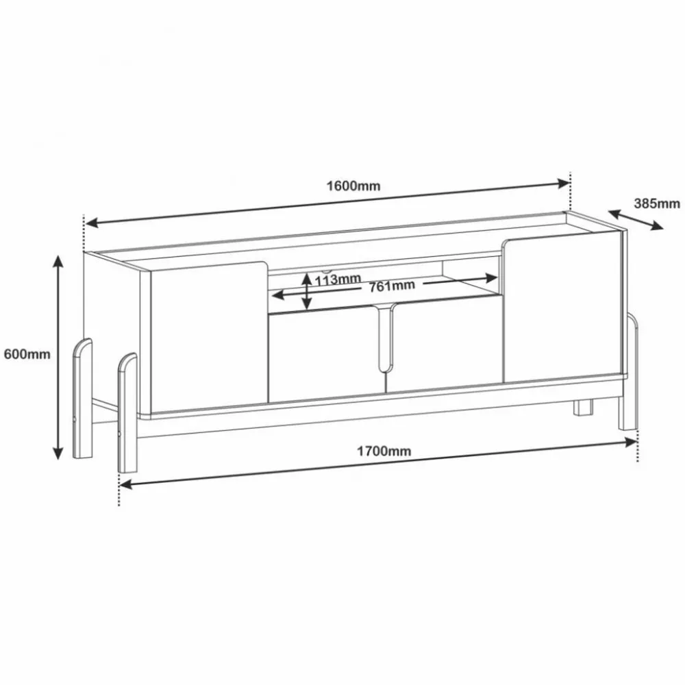 Rack para TV até 60 Polegadas 4 Portas com Pés em Maderia Lizz Casa D