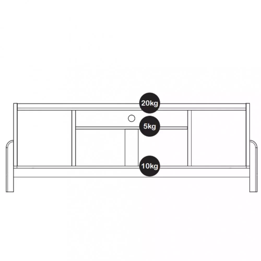 Rack para TV até 60 Polegadas 4 Portas com Pés em Maderia Lizz Casa D