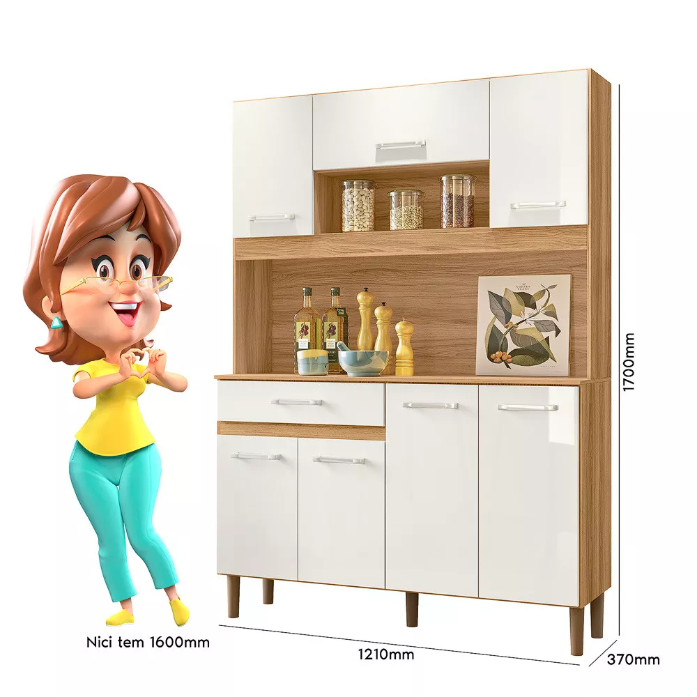 Cozinha Compacta 7 Portas 1 Gaveta Magazin Nicioli