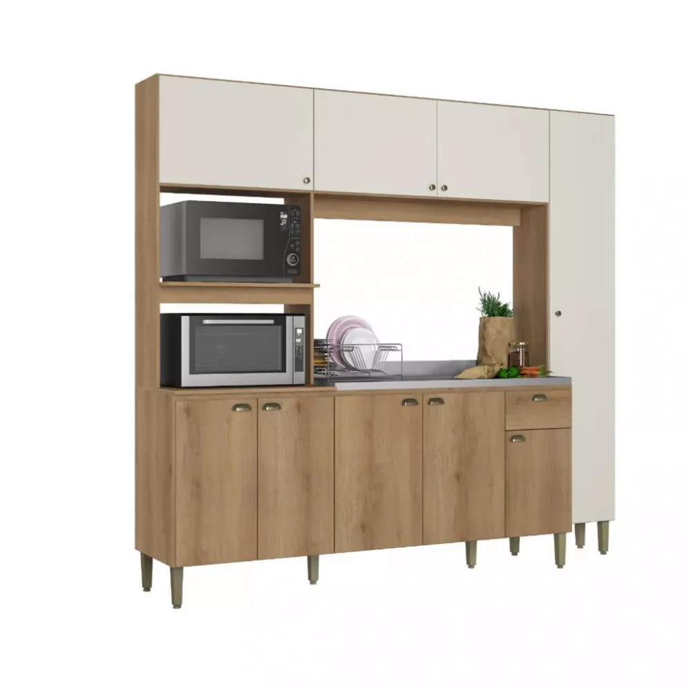 Image 1 of 5 of Cozinha Compacta 9 Portas 1 Gaveta sem Cuba Moderna THB