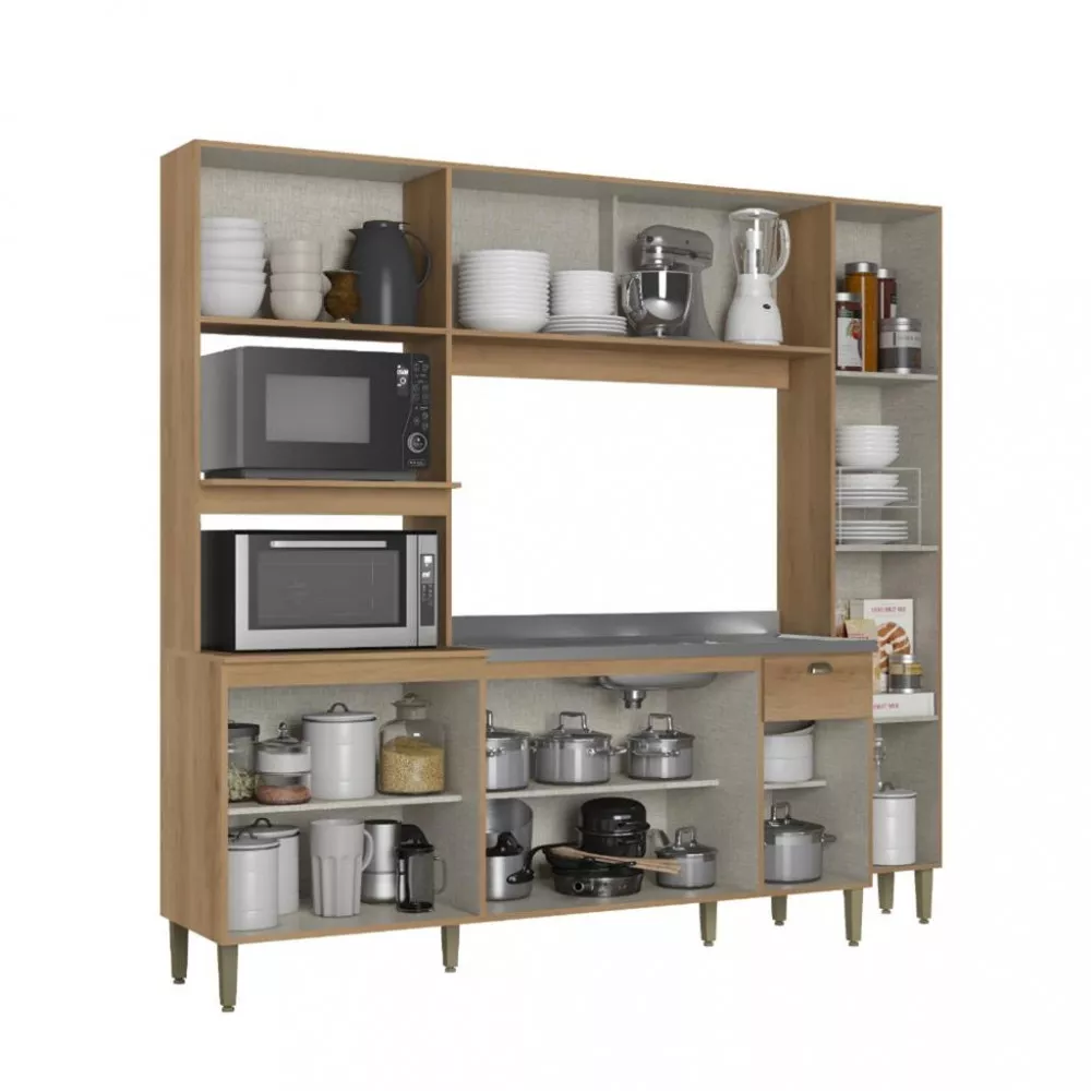 Image 2 of 5 of Cozinha Compacta 9 Portas 1 Gaveta sem Cuba Moderna THB