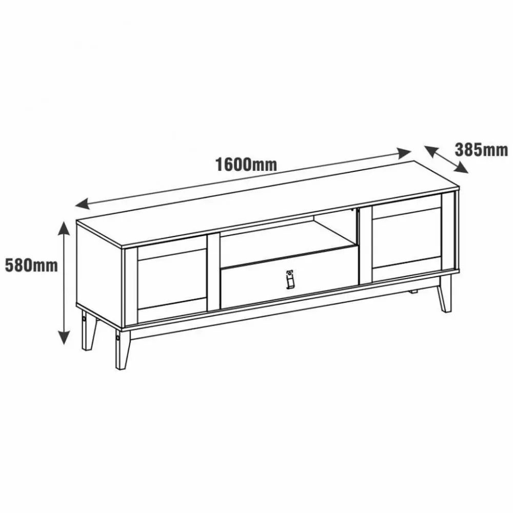 Rack para TV Até 60 Polegadas 2 Portas 1 Gaveta 160cm Esmeralda Casa D