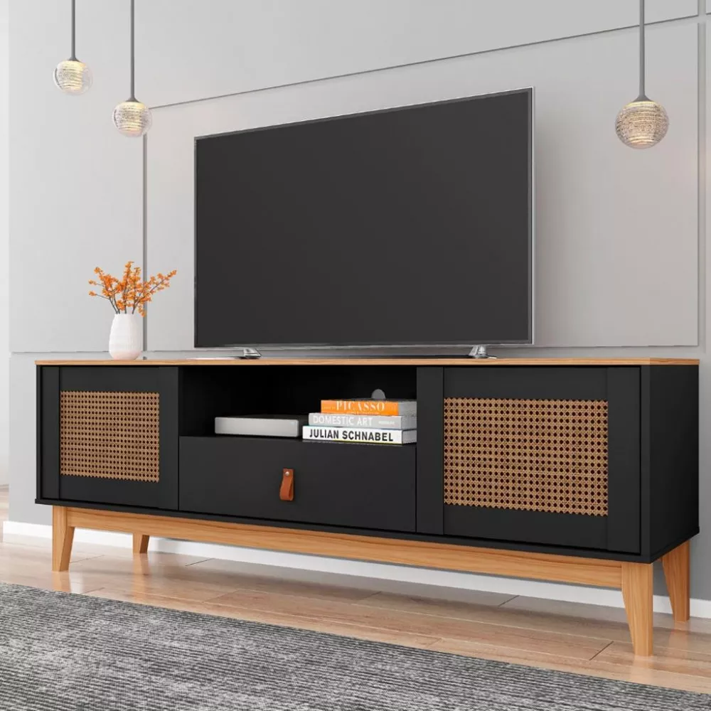 Rack para TV Até 60 Polegadas 2 Portas 1 Gaveta 160cm Esmeralda Casa D