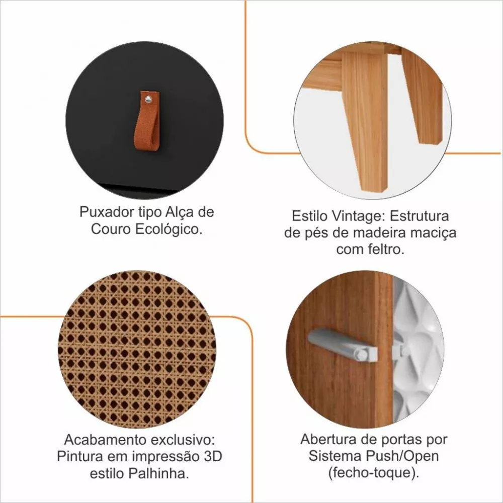 Rack para TV Até 60 Polegadas 2 Portas 1 Gaveta 160cm Esmeralda Casa D