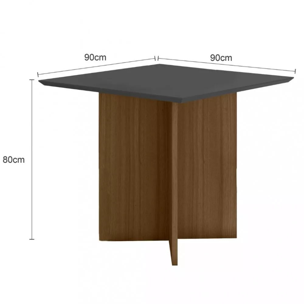 Conjunto Sala de Jantar Mesa 90cm Helo 4 Cadeiras Josi Poliman