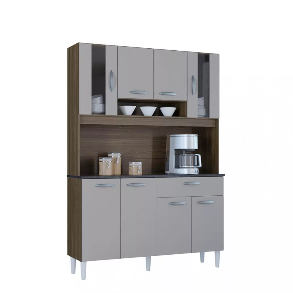 Cozinha Compacta 8 Portas 1 Gaveta Coral Poquema