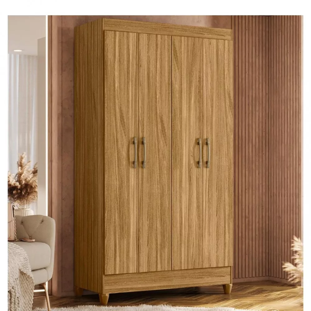 Guarda Roupa Solteiro 4 Portas 1 Gaveta Viena Moval