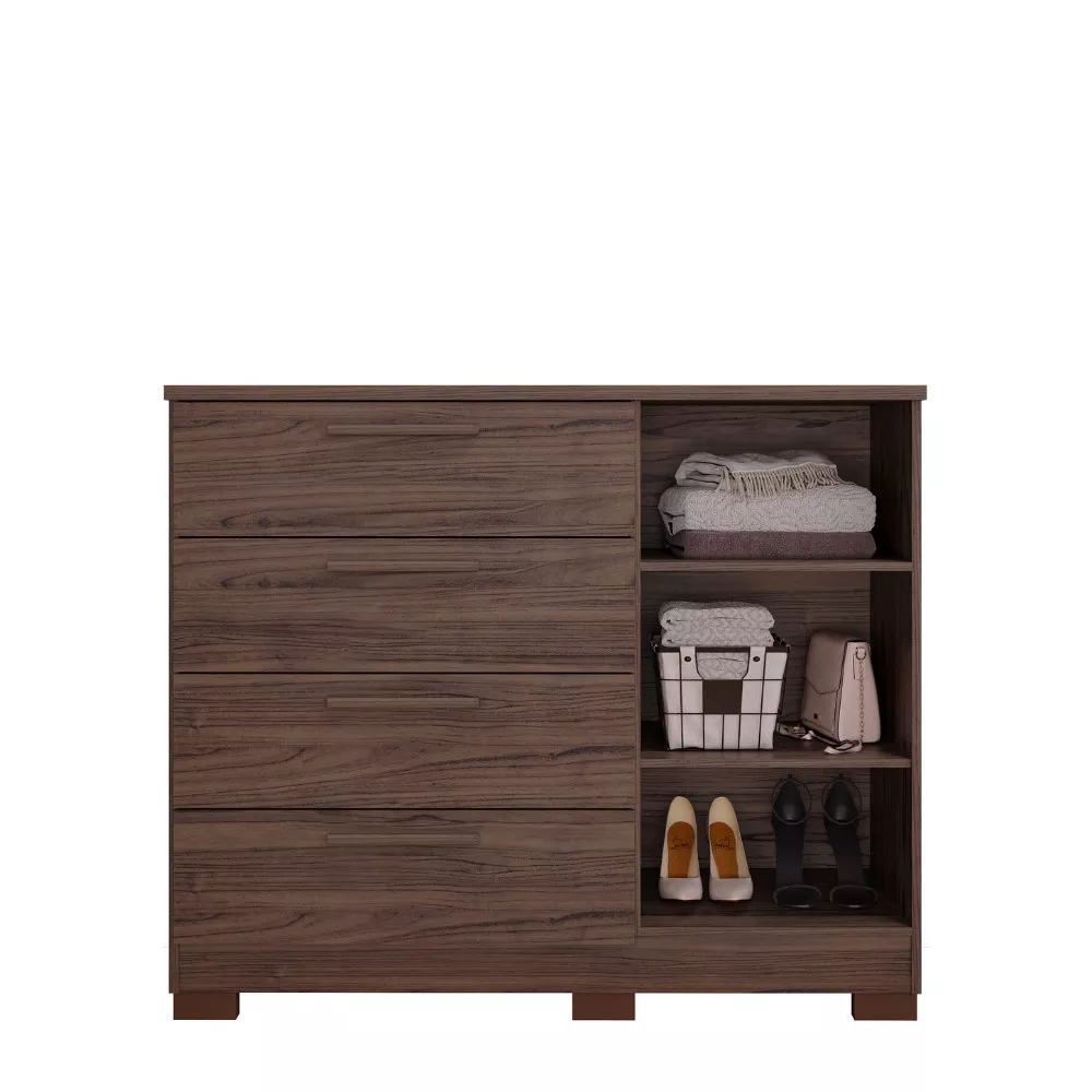 Cômoda 4 Gavetas 1 Porta com Pés 100 MDF Malu Panan