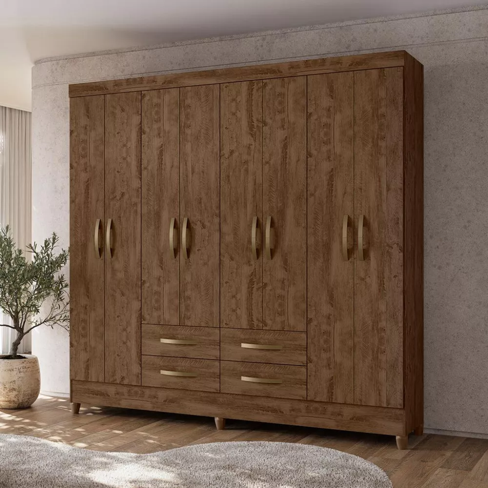 Image 0 of 4 of Guarda Roupa Casal 8 Portas 4 Gavetas Florida Moval