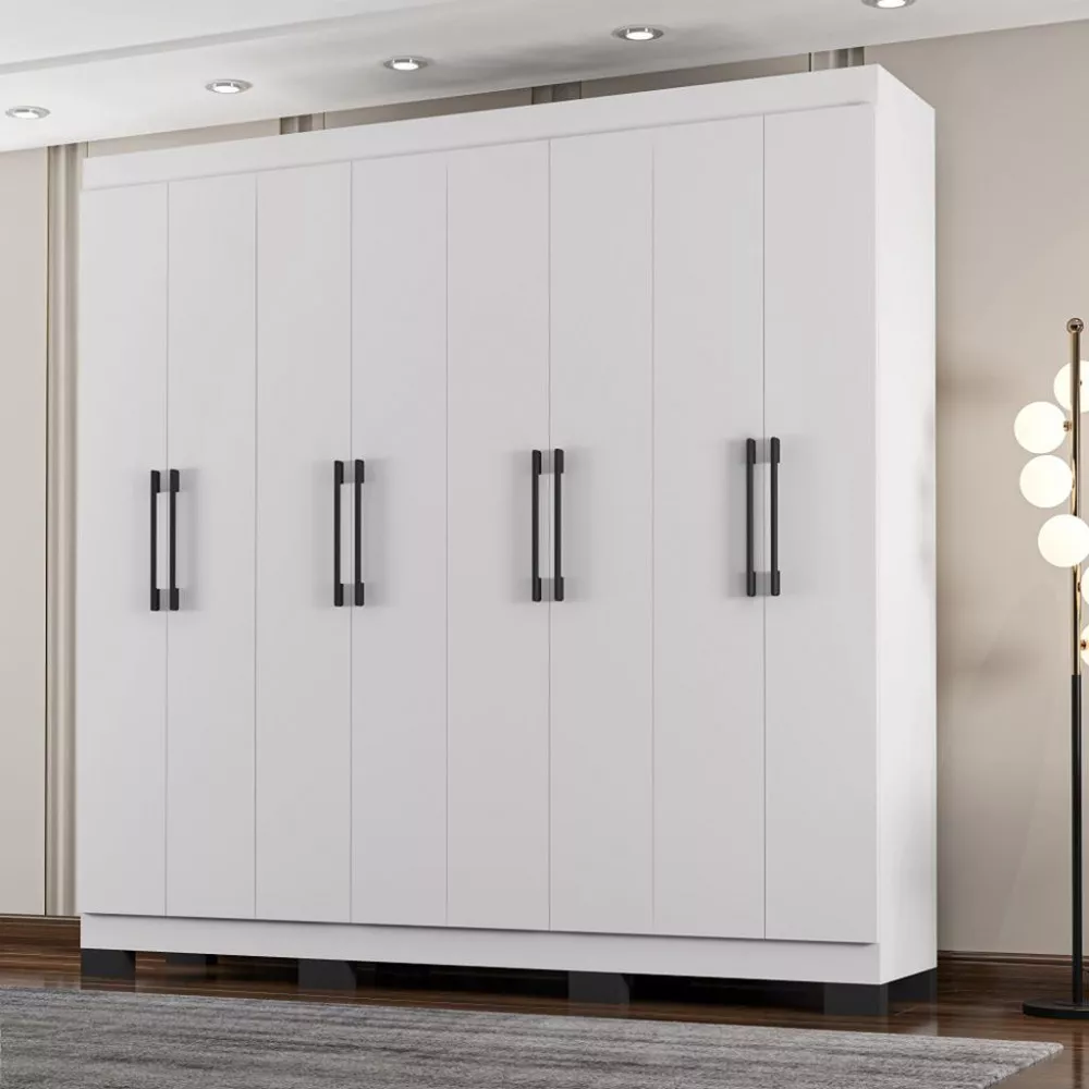 Guarda Roupa Casal 8 Portas 4 Gavetas com Pés B234818 Araplac