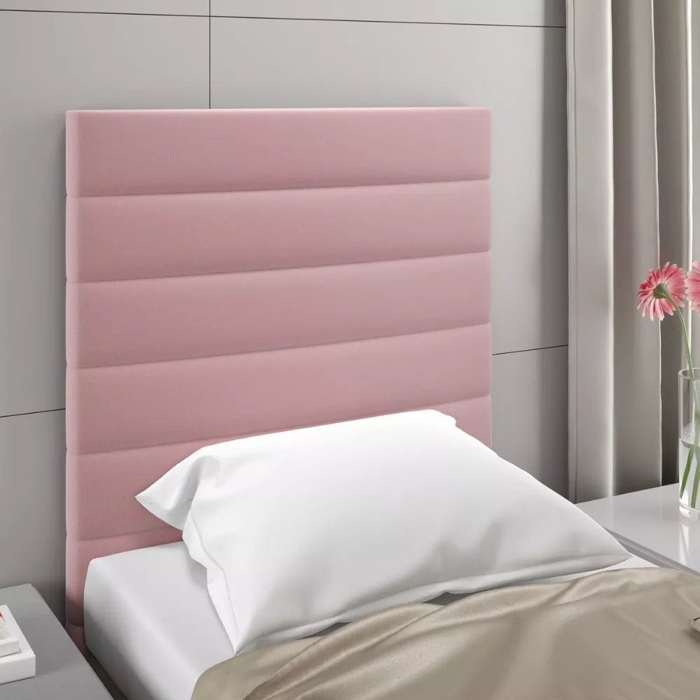 Cabeceira Estofada Solteiro 90cm Veludo Vian