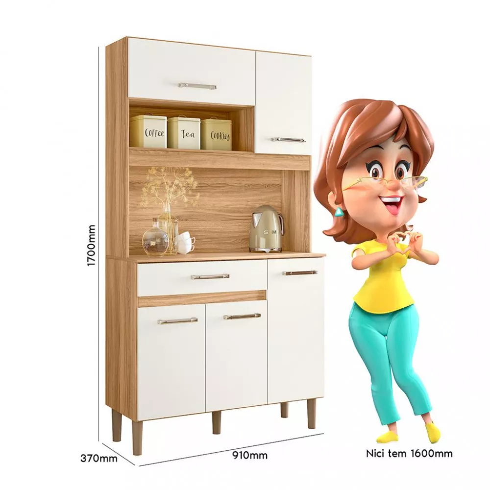 Cozinha Compacta 5 Portas 1 Gaveta Magazin Nicioli