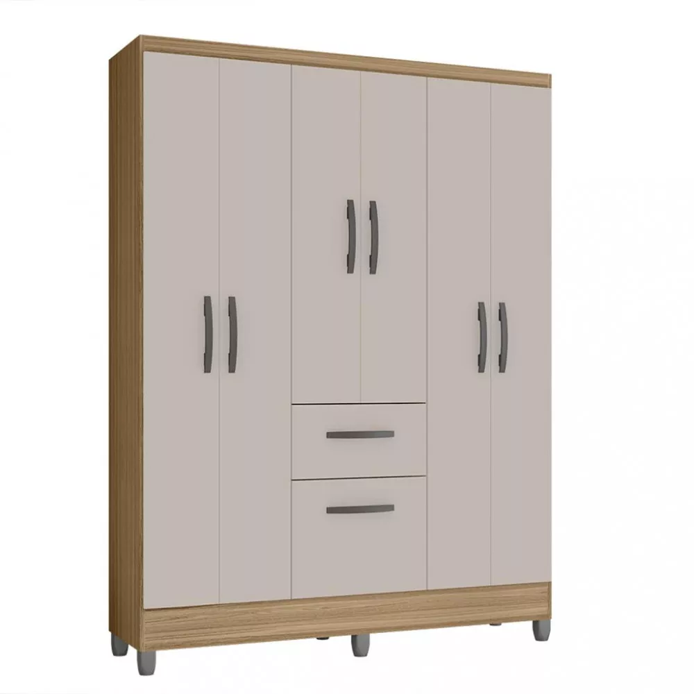Guarda Roupa Solteiro 7 Portas 1 Gaveta Turin Poquema