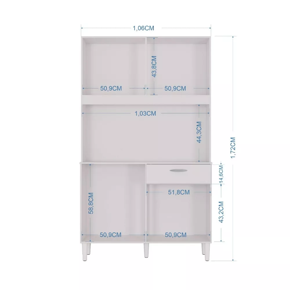 Cozinha Compacta Kit Cassia 8 Portas 1 Gaveta Poquema