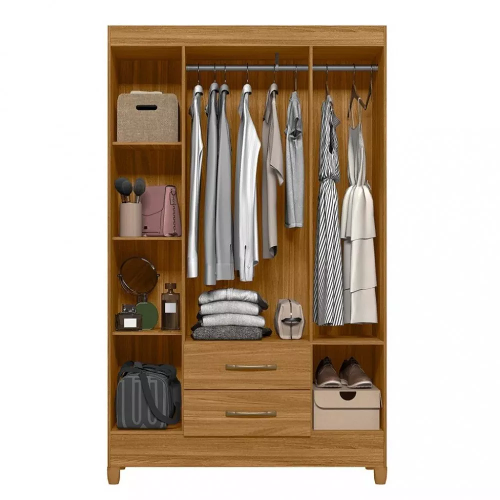 Guarda Roupa Solteiro 4 Portas 2 Gavetas Paraty Moval