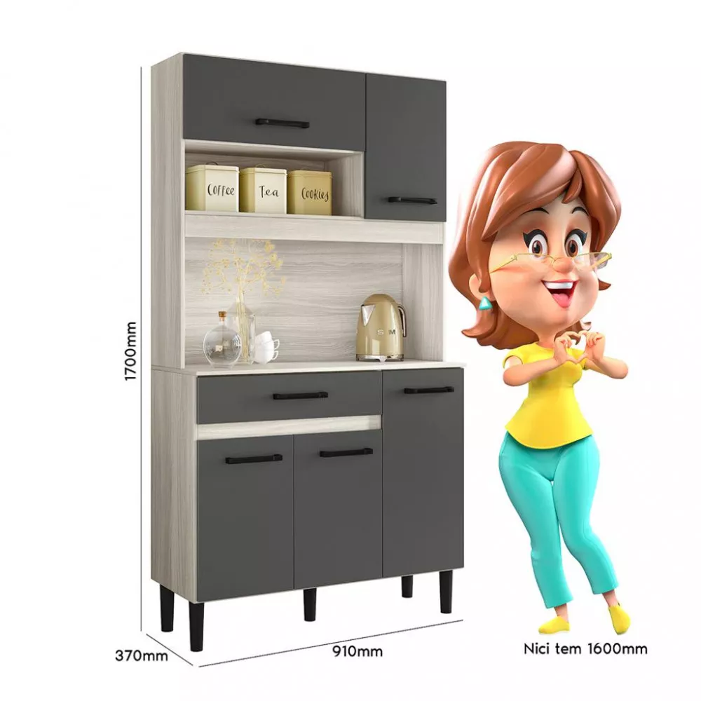 Cozinha Compacta 5 Portas 1 Gaveta Magazin Nicioli