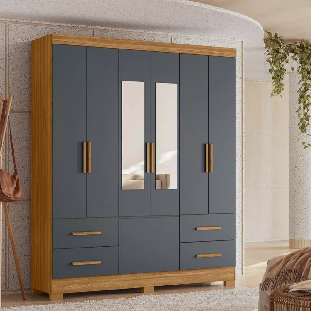 Image 0 of 4 of Guarda Roupa Casal 7 Portas 4 Gavetas Com Espelho Londres Moval