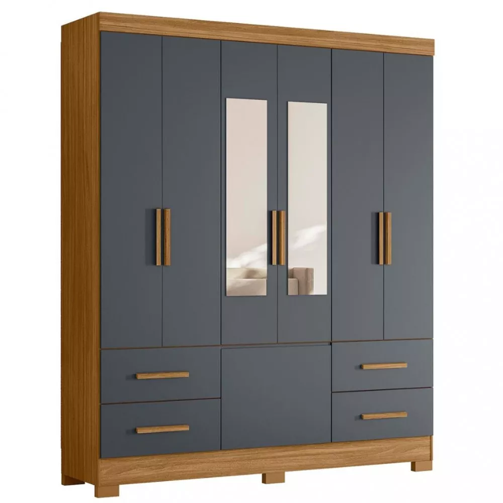 Image 1 of 4 of Guarda Roupa Casal 7 Portas 4 Gavetas Com Espelho Londres Moval