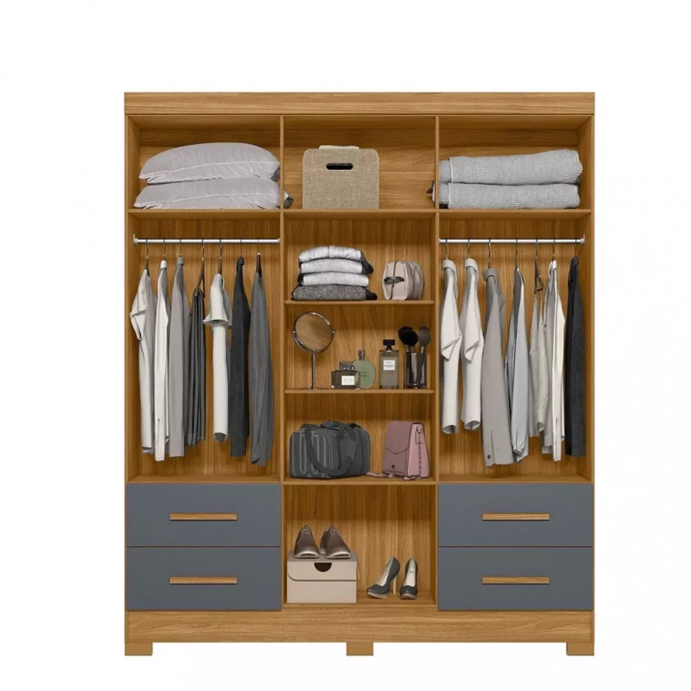 Image 2 of 4 of Guarda Roupa Casal 7 Portas 4 Gavetas Com Espelho Londres Moval