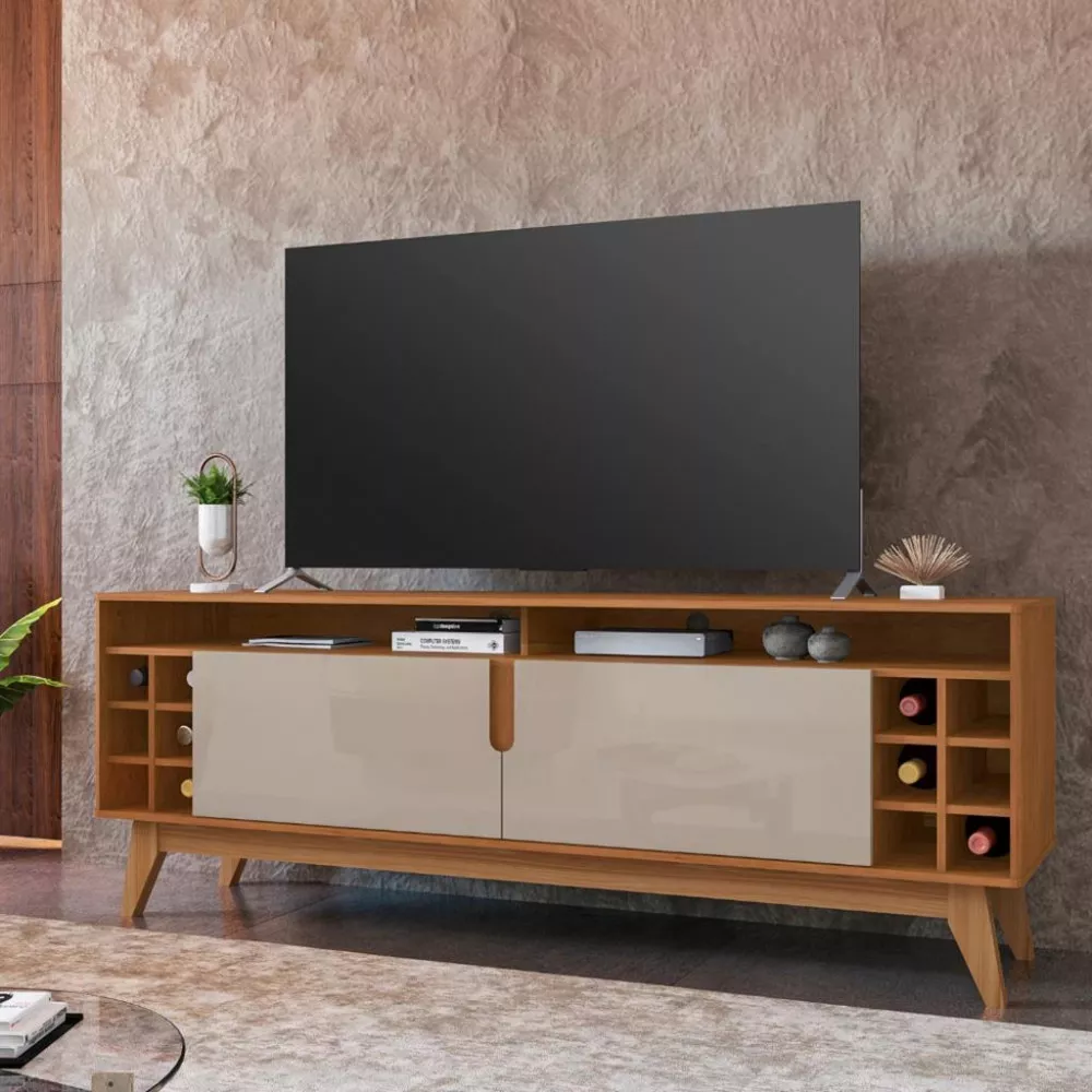 Rack para TV Até 60 Polegadas 2 Portas 160cm Wine Casa D